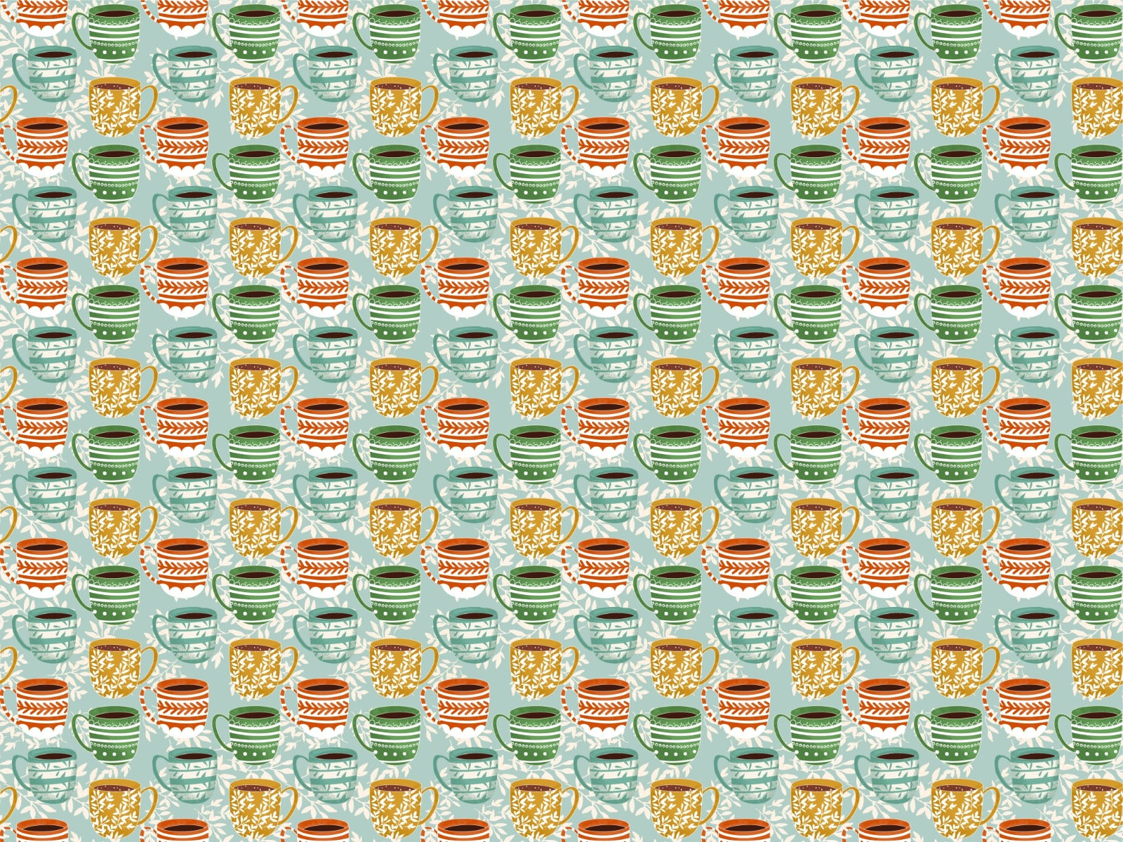 Cute Coffee Mug Blue Color Wallpaper