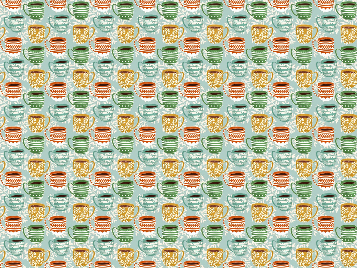 Cute Coffee Mug Blue Color Wallpaper in your room — zoomed