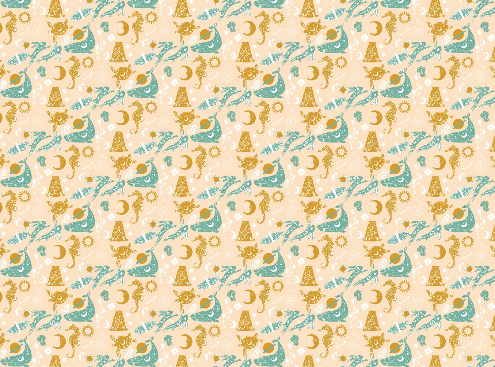 Dream Night Pink Yellow Animals With Flower Wallpaper