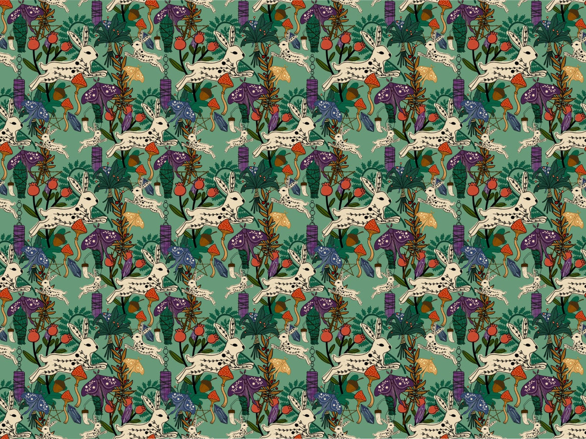 Eclectic Witch Green Forest Wallpaper