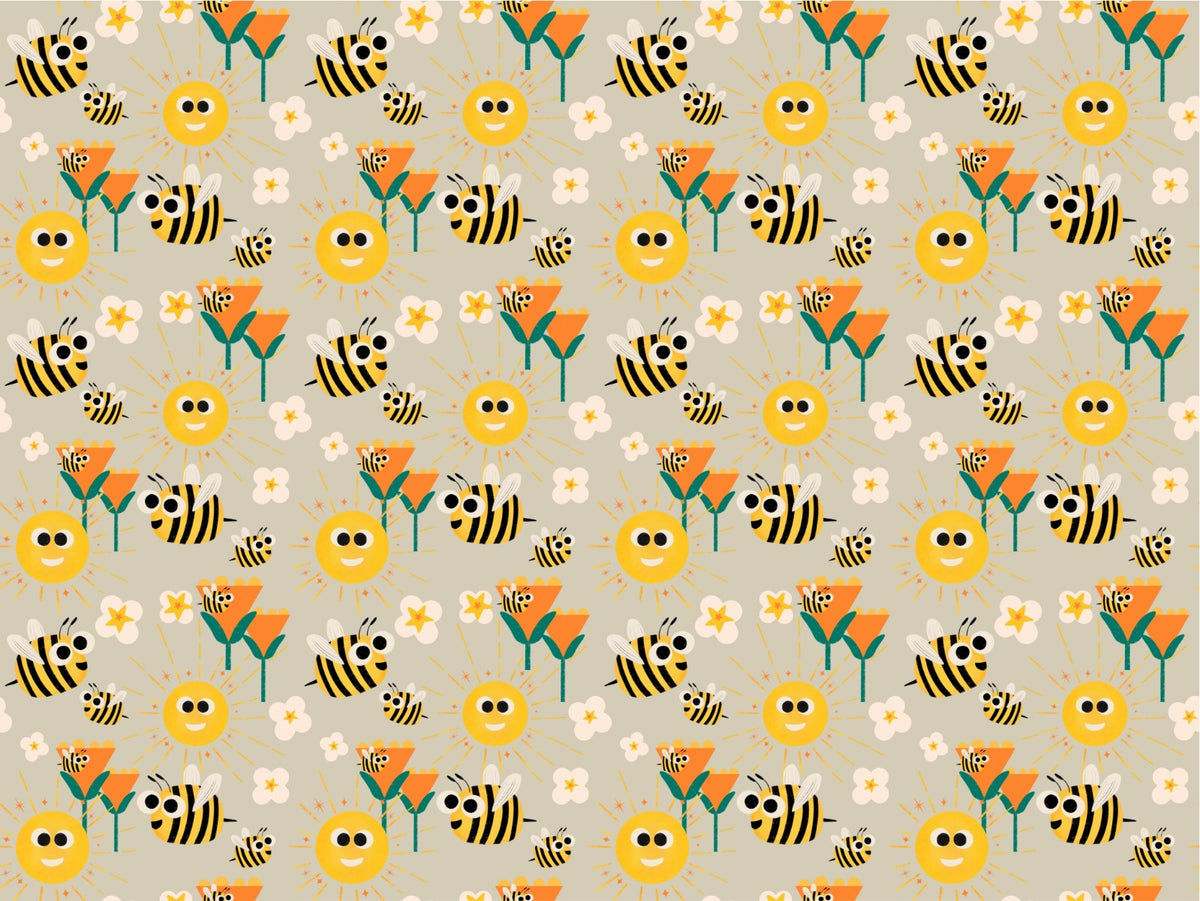 Happy Bees and Sunshine Wallpaper