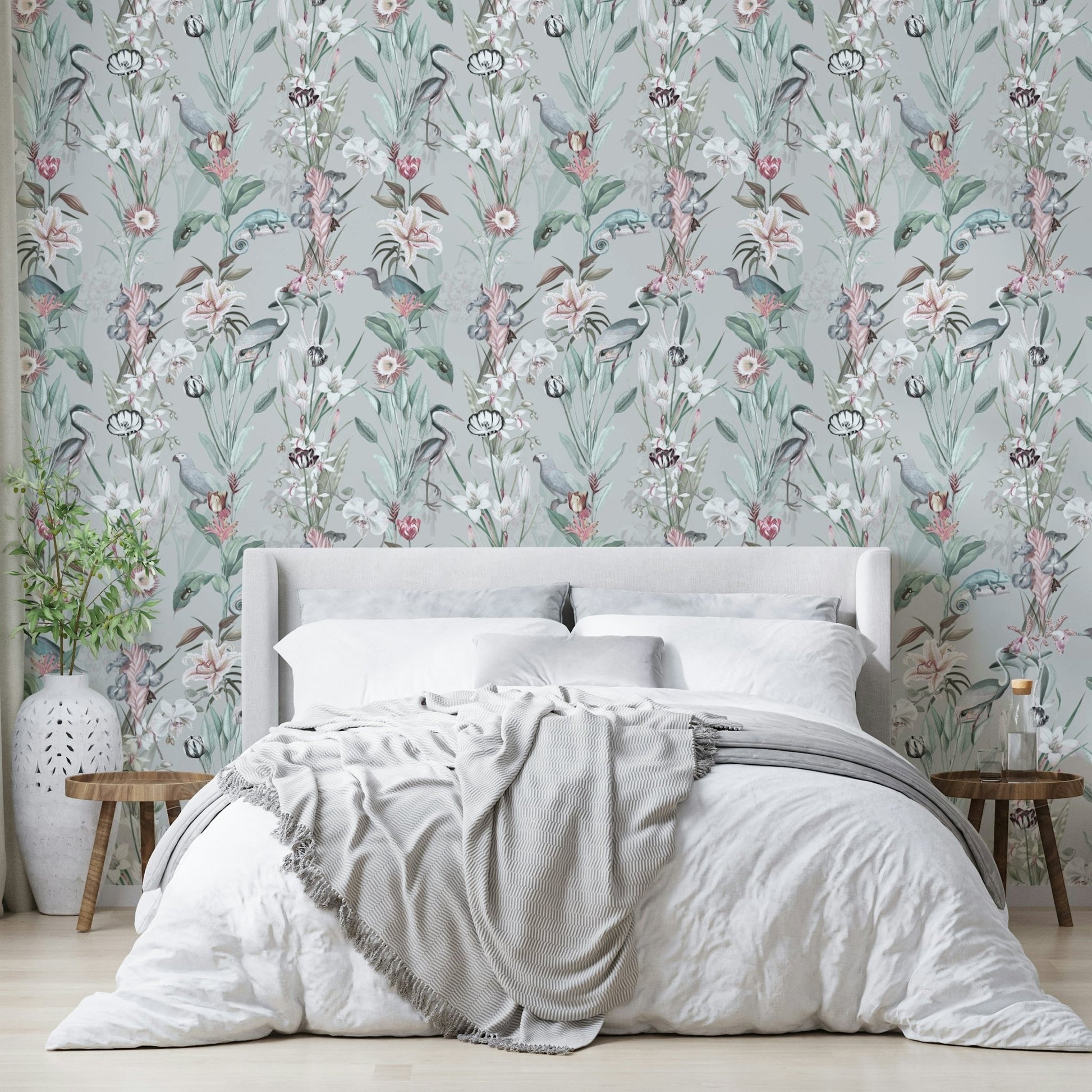 Gentle pastel wall mural for calming interiors

