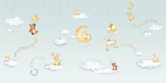 Blue Sweets dreams wallpaper for kids room