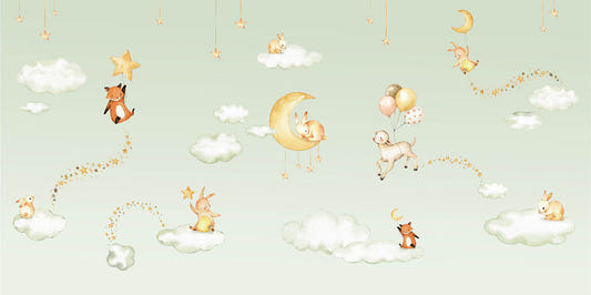 Green Sweet dreams wallpaper for kids room