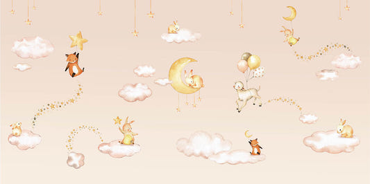 Pink Sweet dreams wallpaper for kids room