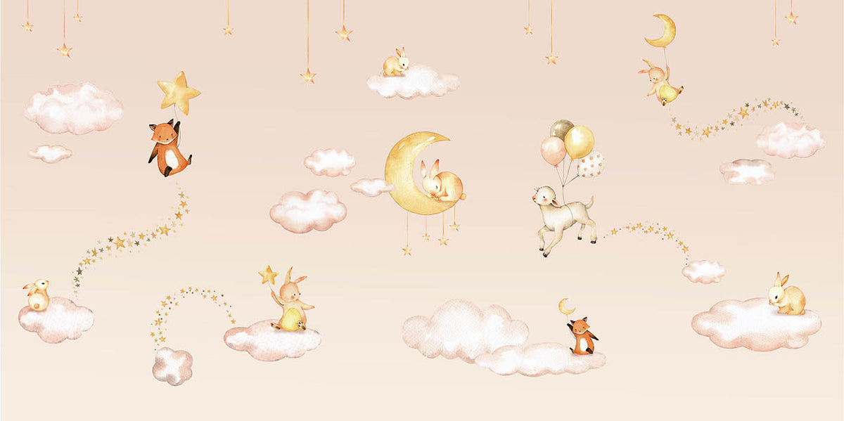 Pink Sweet dreams wallpaper for kids room in your room — zoomed