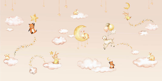 Pink Sweet dreams wallpaper for kids room