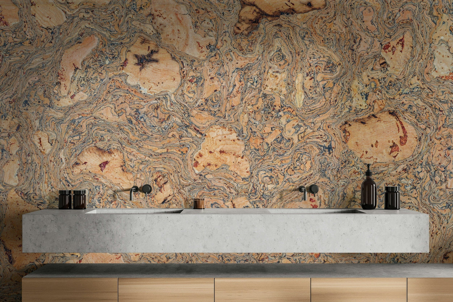 The wall art combines a natural pattern with modern style.

