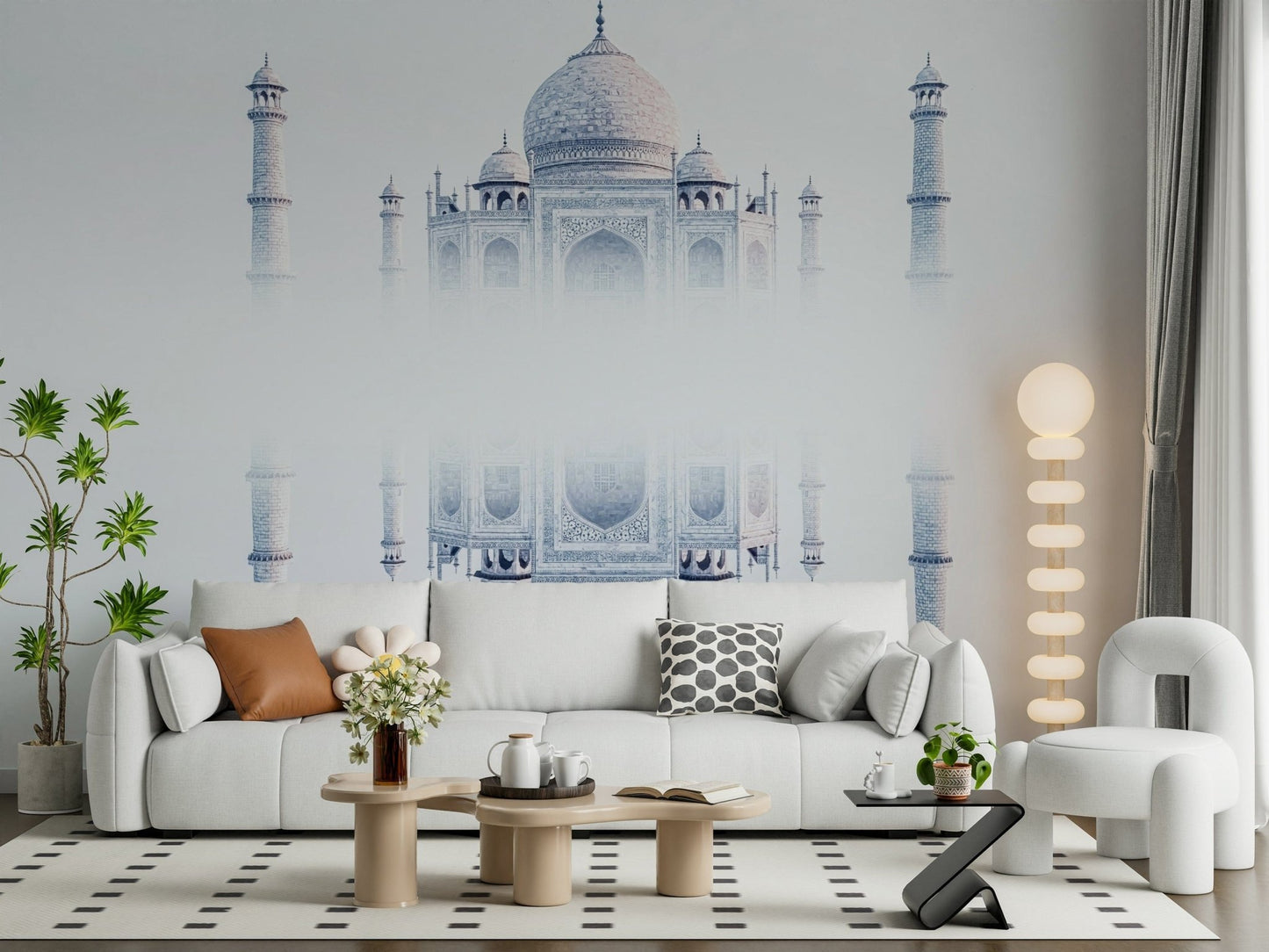 Monumental Taj Mahal Mirage wall paper majestic view.