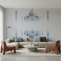 Dreamy Taj Mahal Mirage mural installation elegant design.