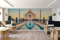 A calming iconic structure wallpaper mural that defines a space.

