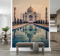 Ivory marble dome shines in Indian Palace Serenity mural.