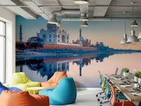 Large Taj Mahal dream mural suitable for modern purple wallpaper themes