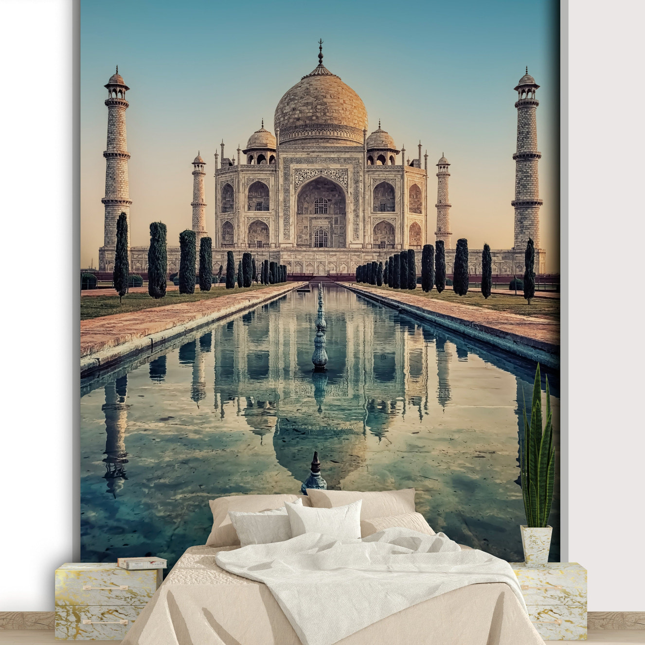 Taj Mahal: A Reflective Wonder Wall Mural