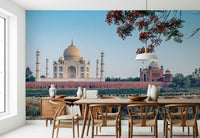 Taj Serenity wallpaper for walls showing white marble monument.