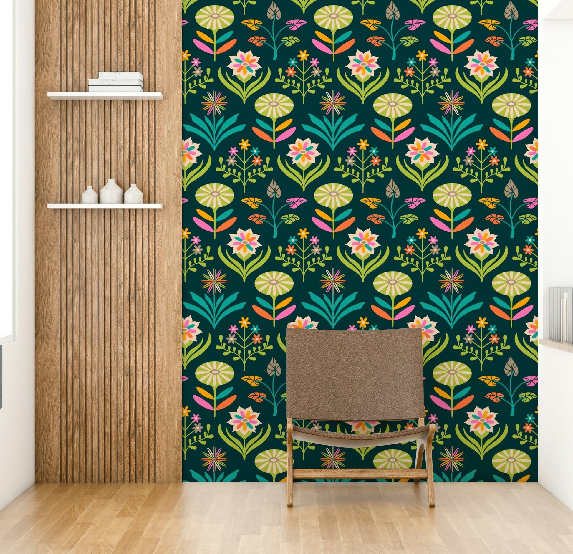 Unique blend of mid-century and cottagecore aesthetics.

