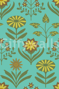 Floral wallpaper with a gentle, painterly feel.

