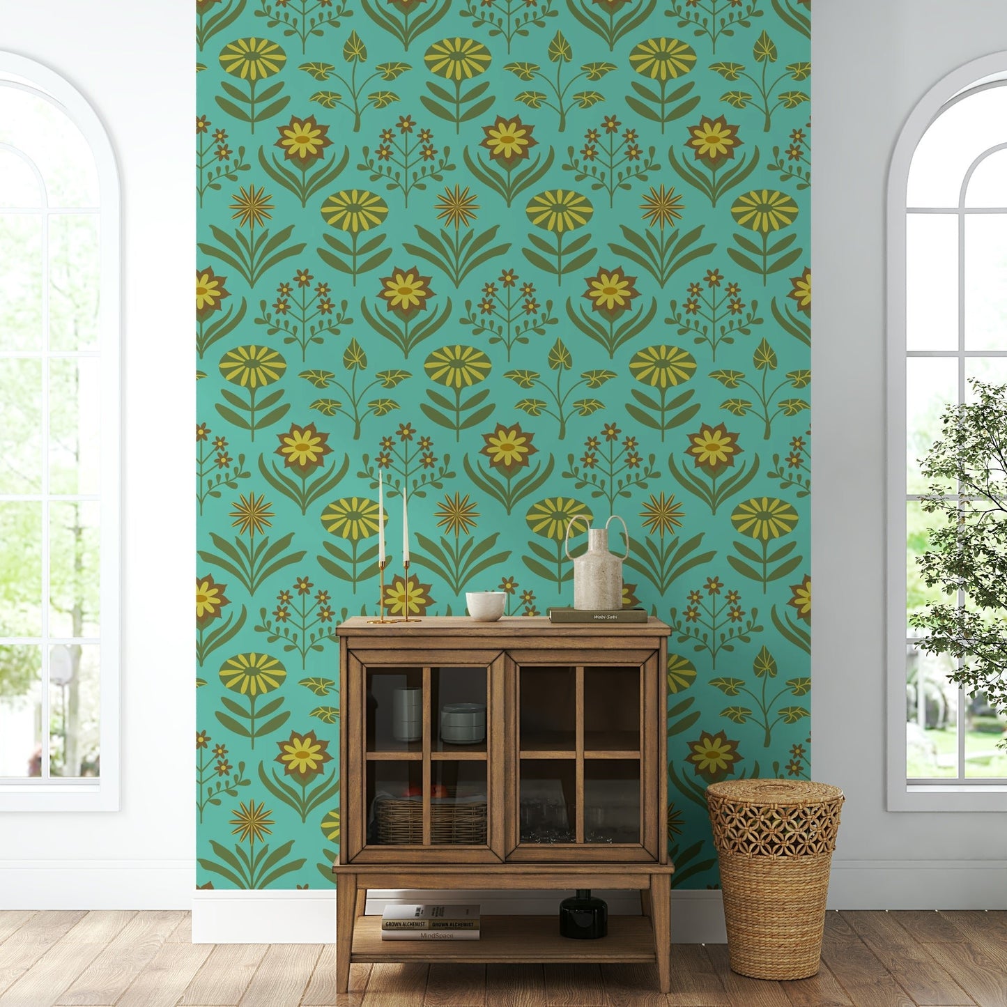 Retro Scandinavian-inspired design wallpaper.

