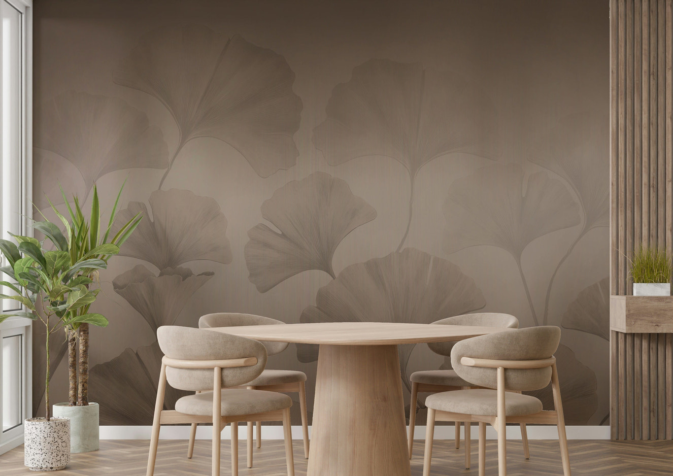 The colors are soft and gentle, with pale grays, beiges, and muted tones.