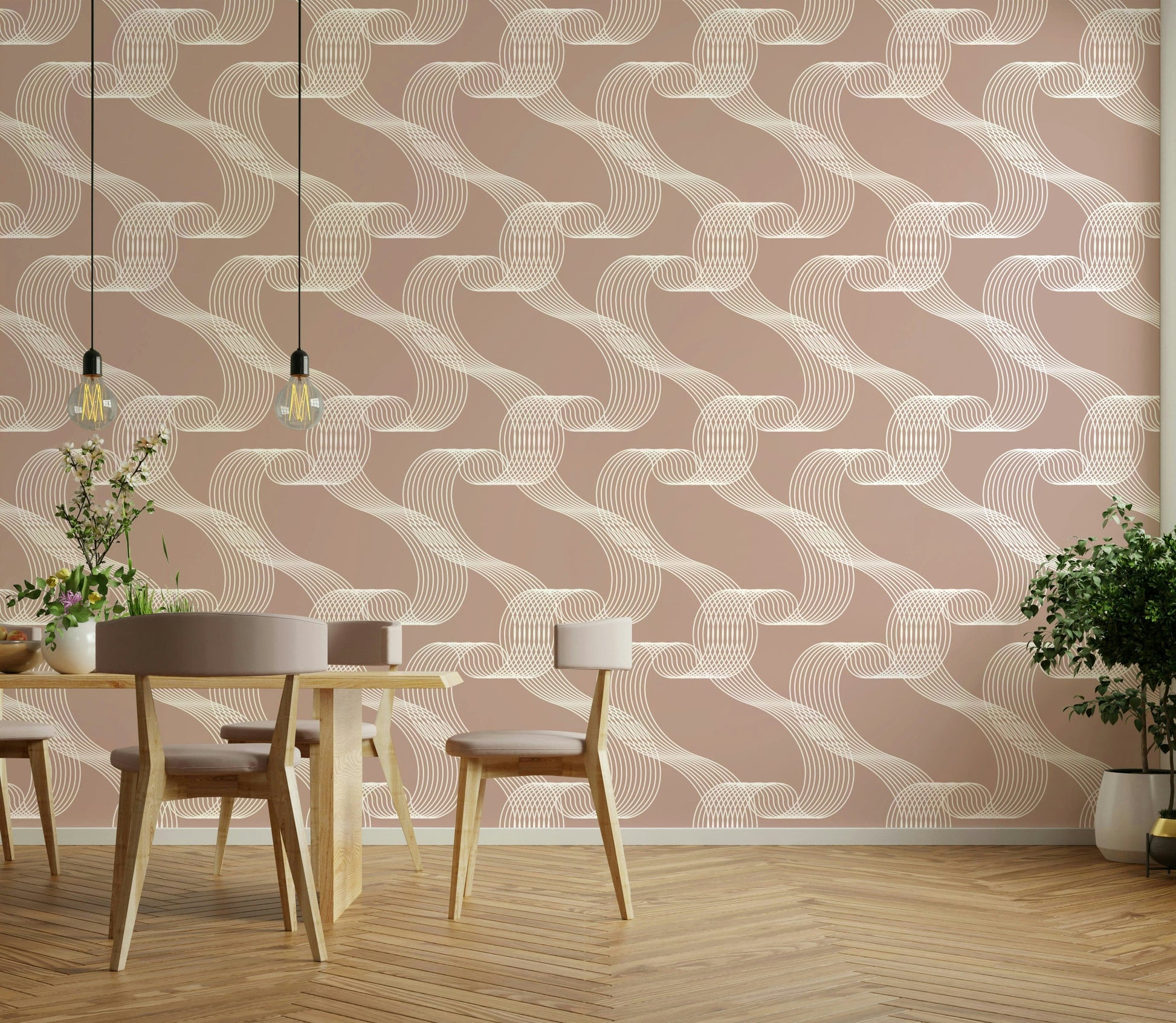 Minimalist abstract water ripple pattern for home wallpaper.
