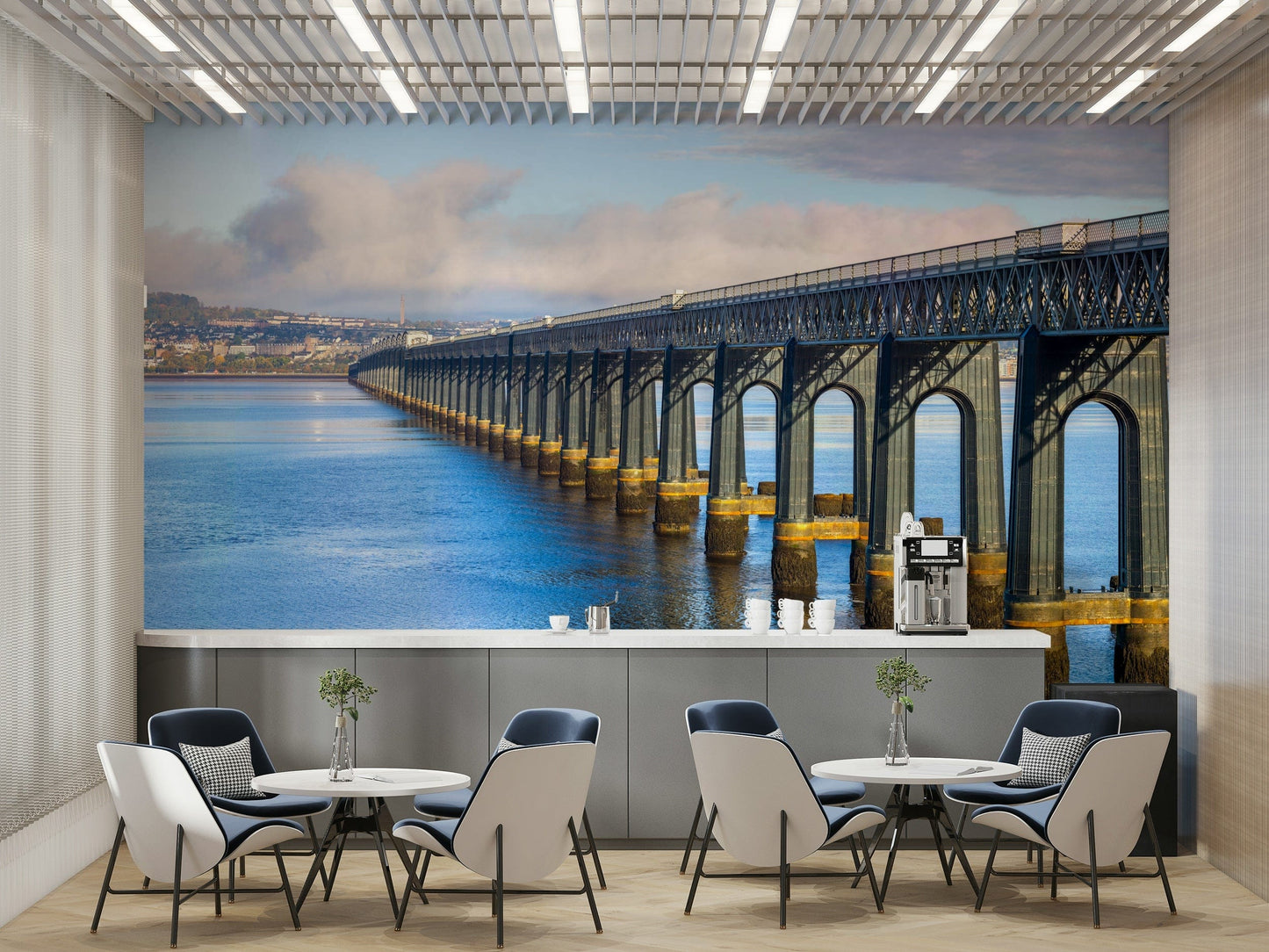 A contemplative historic bridge wallpaper mural for a feature wall.

