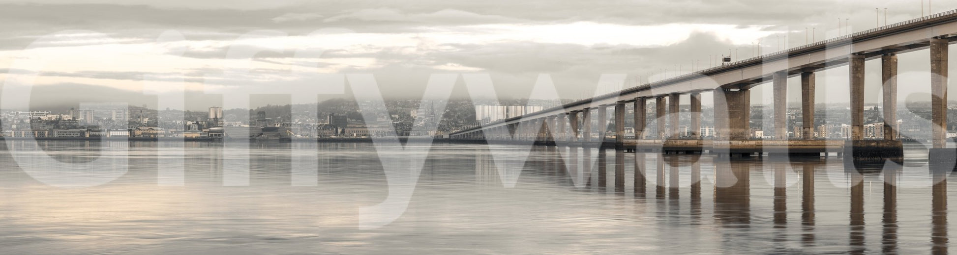 Architecture mural featuring Tay Road Bridge span

