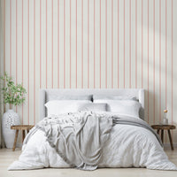 Traditional red stripe wallpaper for cozy spaces

