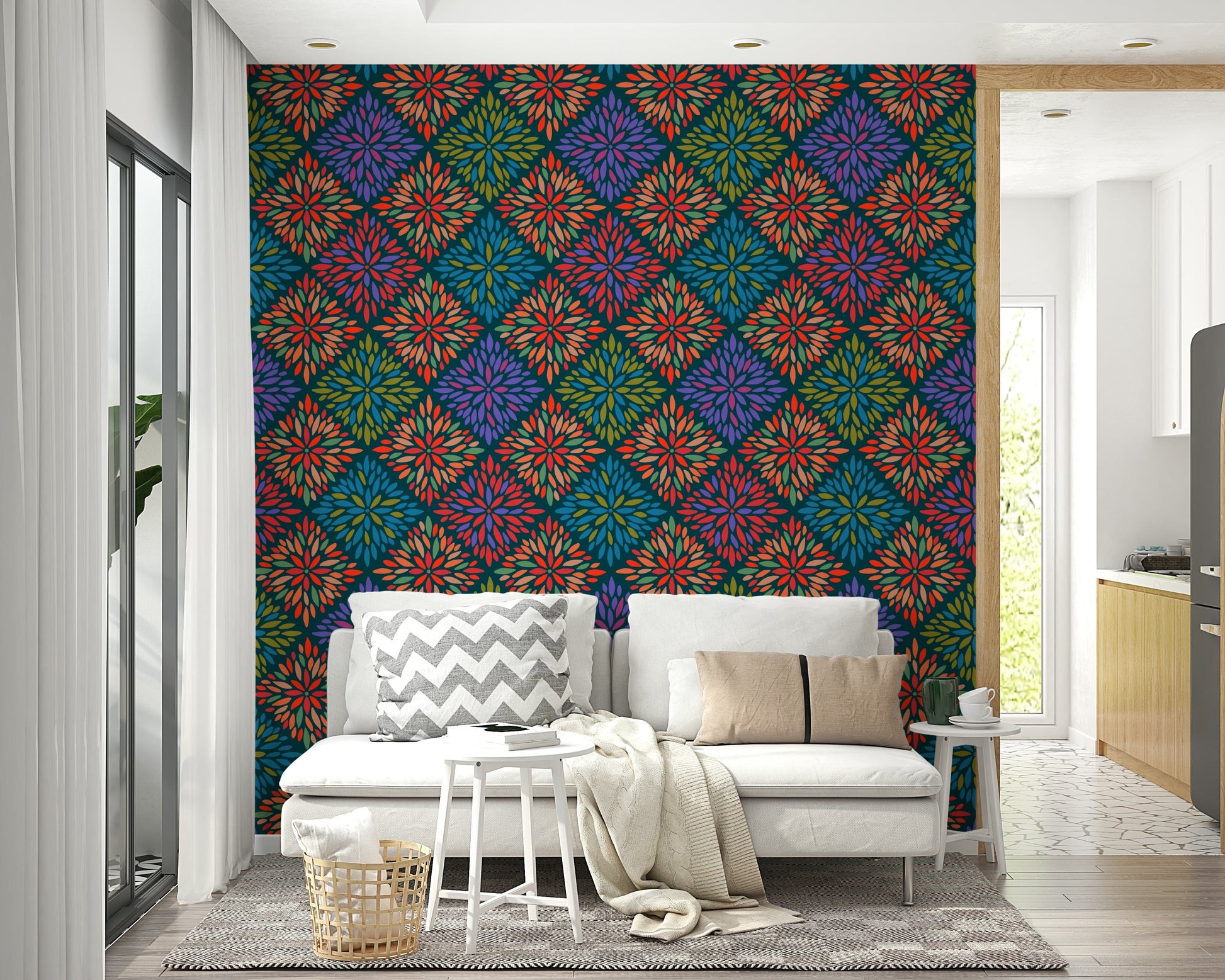 The wallpaper is perfect for an accent wall.

