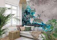 An artistic nature seascape mural for home decor.