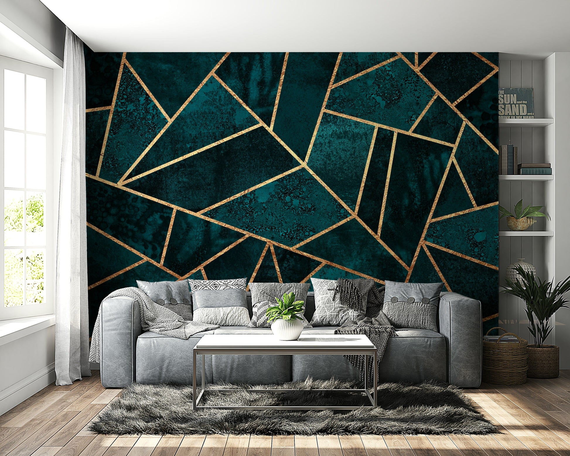 A classic geometric wallpaper for walls.

