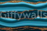 The wallpaper features a subtle, gold-veined pattern.

