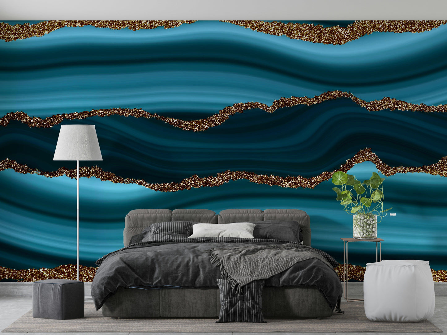 The wallpaper is perfect for an accent wall.

