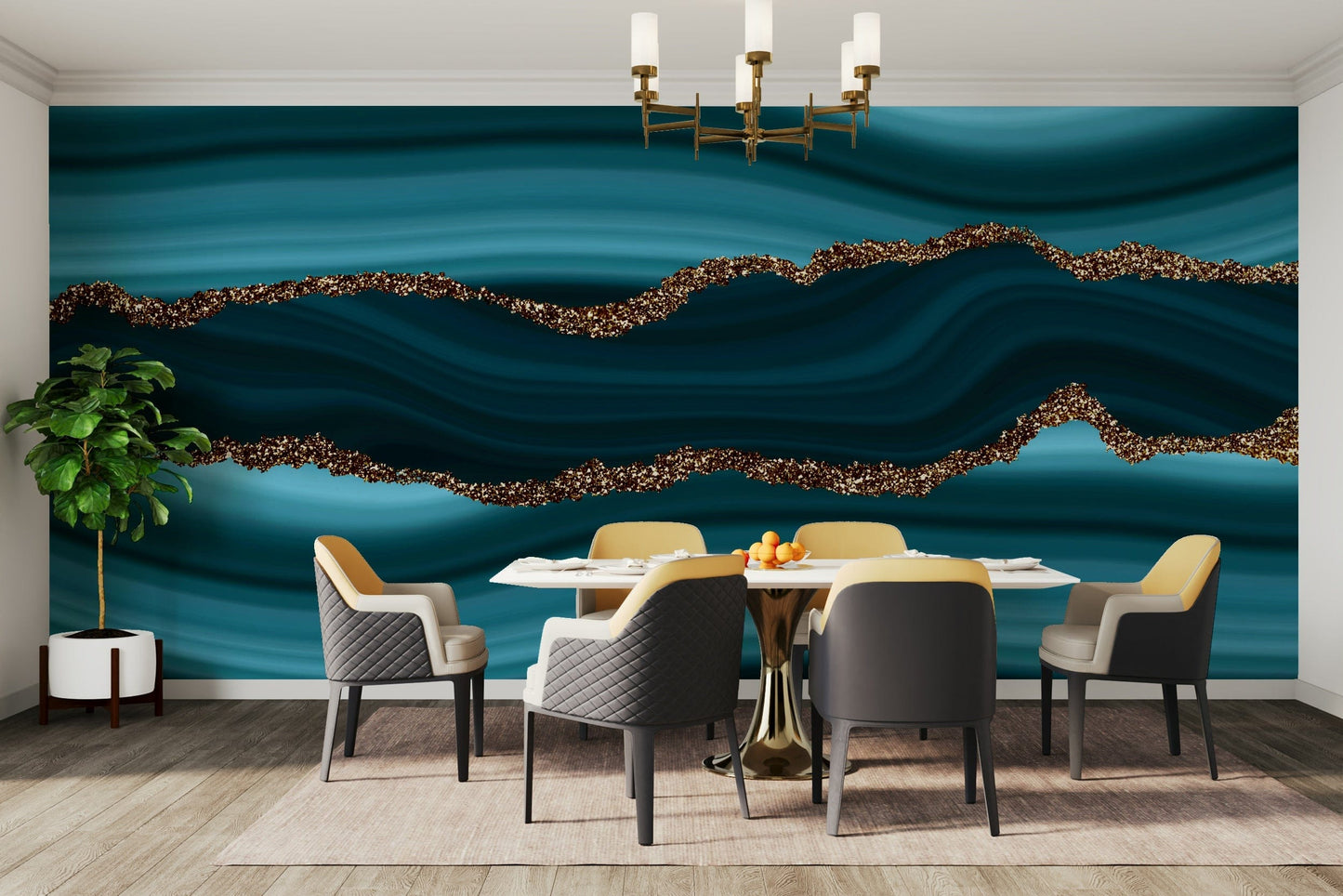 A sophisticated and luxurious wall covering.

