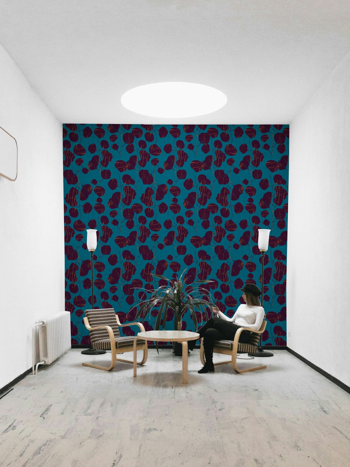 Boho Jewel Tone floral wallpaper