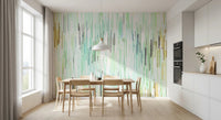 Teal Rain Geometric Spring Fall Wall Mural