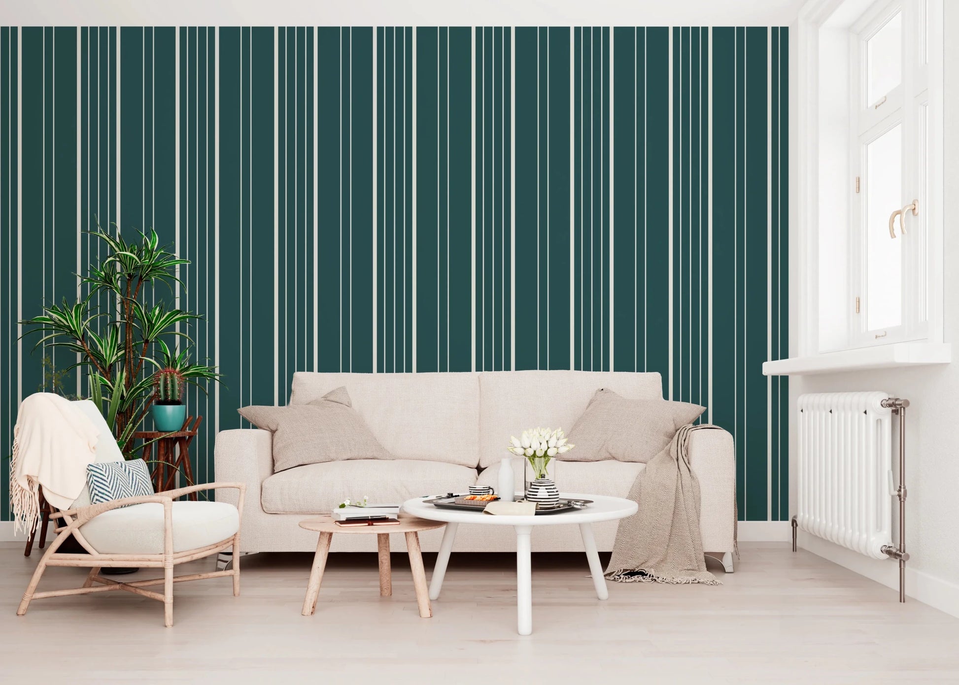 Teal Stripe Wallpaper⁠