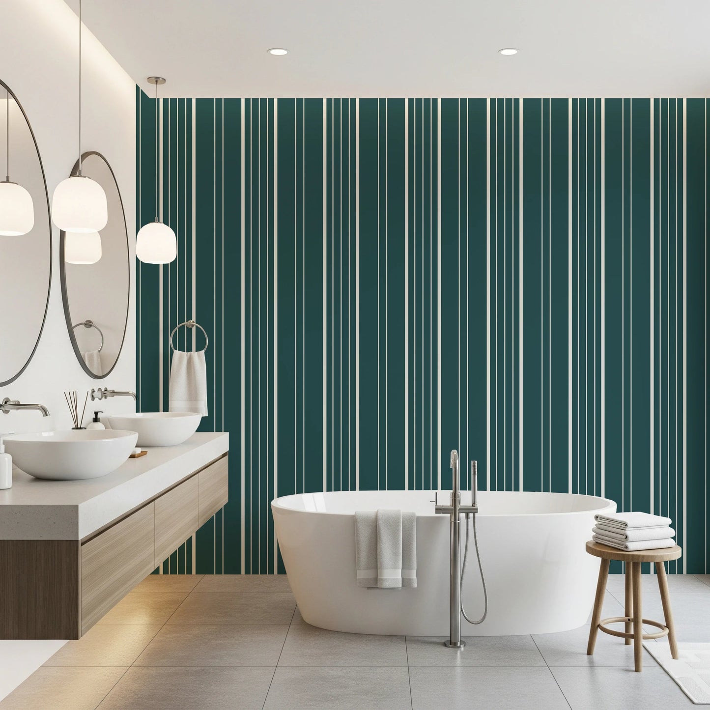 Teal Stripe Wallpaper⁠