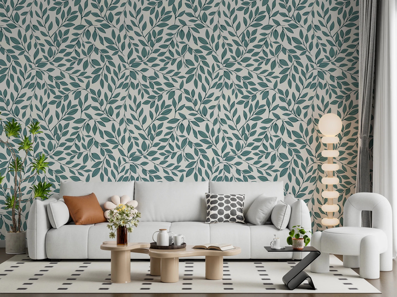 Teal Vines Wallpaper⁠