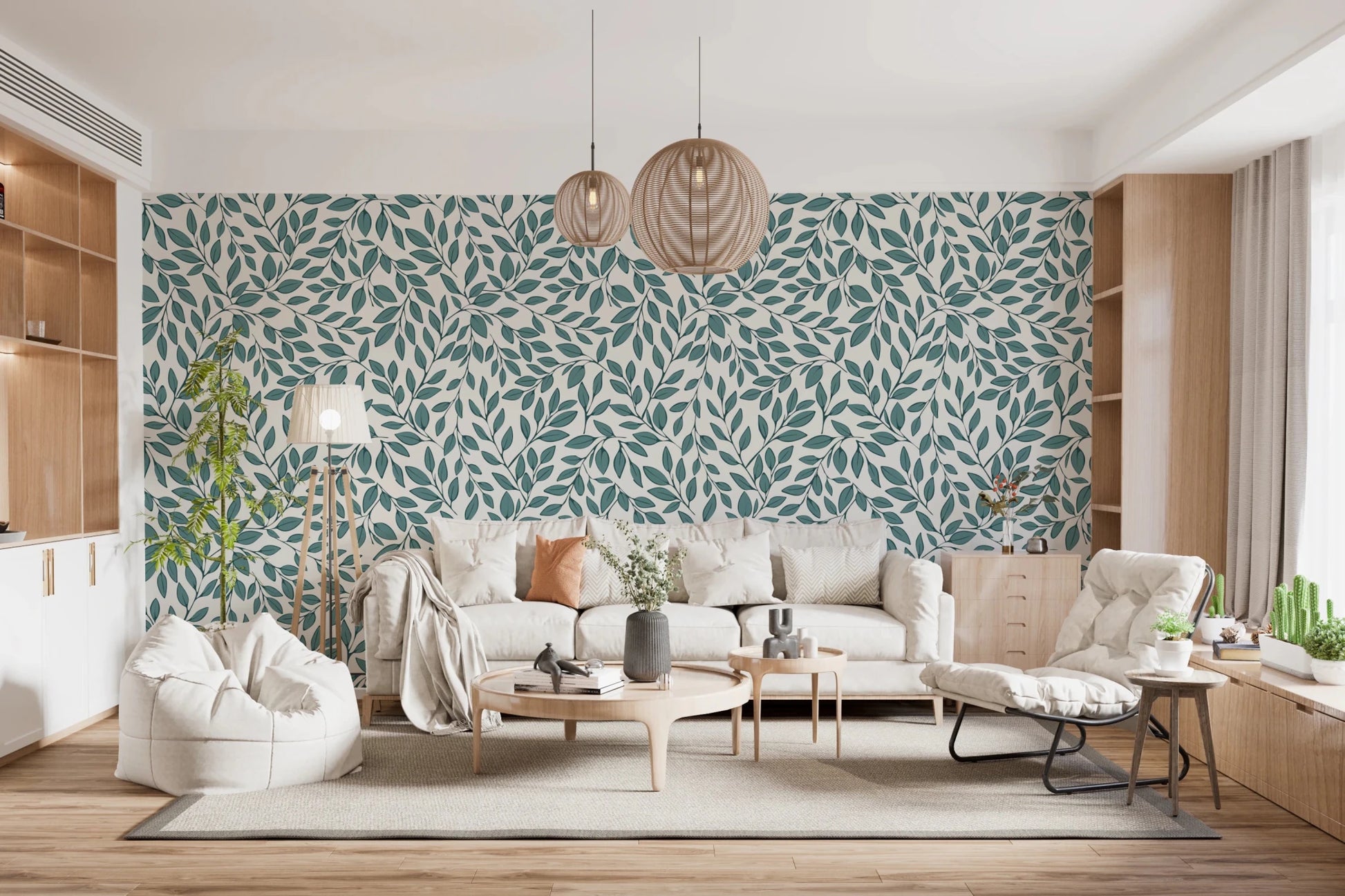 Teal Vines Wallpaper⁠