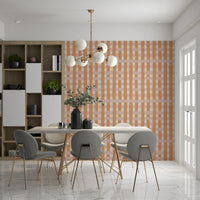 Terra-colored stripe design offering a warm and sophisticated feel.