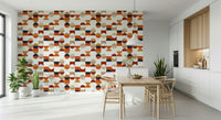 Modern geometric tiles wallpaper with bold color blocks