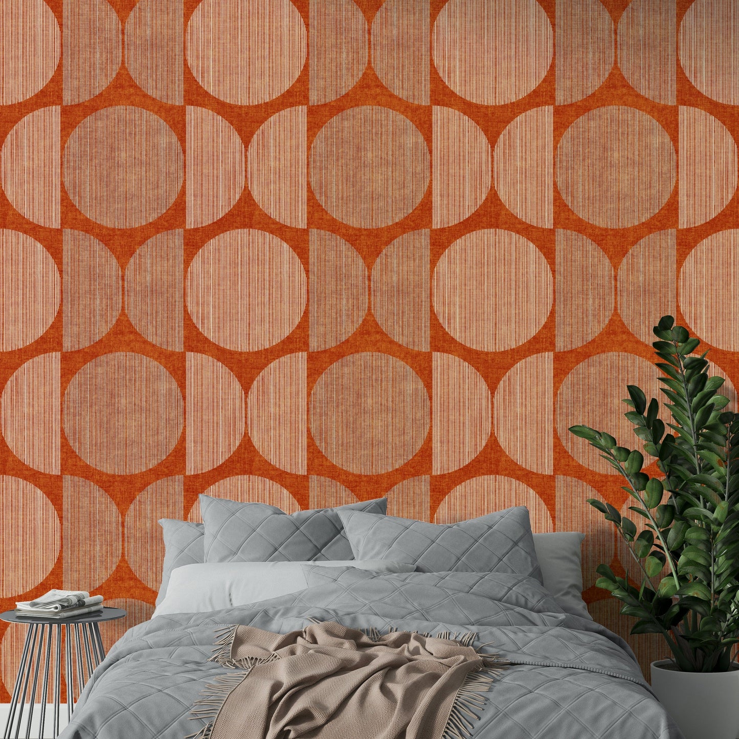 An artistic minimalist shape mural for home decor.

