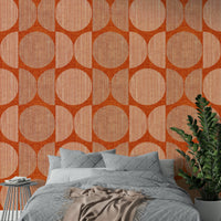 An artistic minimalist shape mural for home decor.

