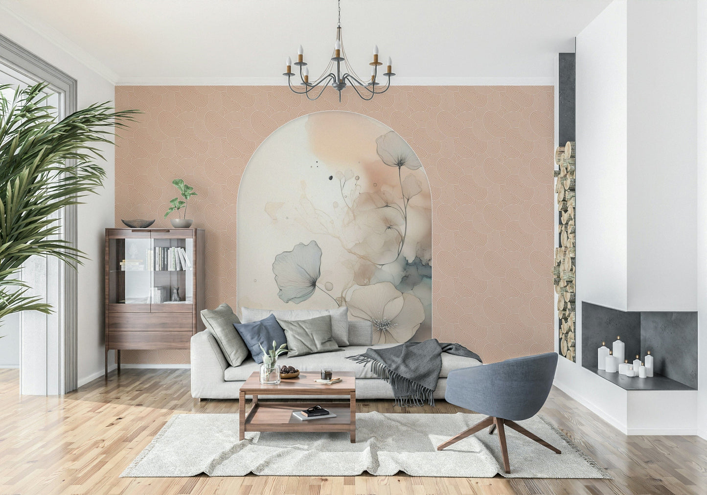 Delicate Bloom Frame Wall Mural