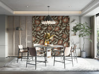 Terracotta blossom trail wallpaper with flowers

