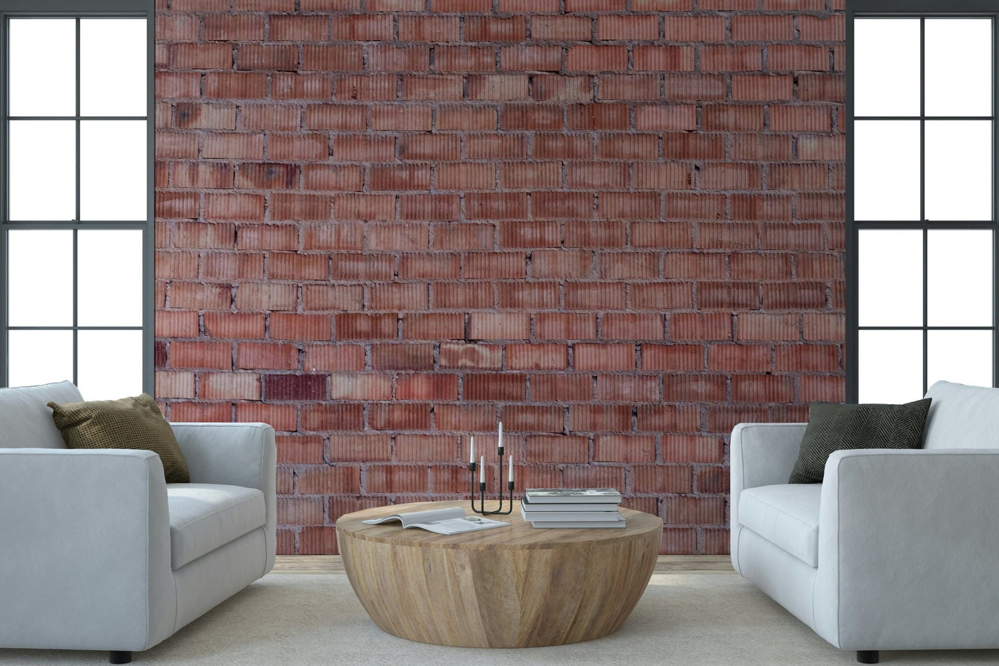 Terracotta Brick Wall Wallpaper Mural with natural brick textures and earthy colors for cozy, stylish décor.