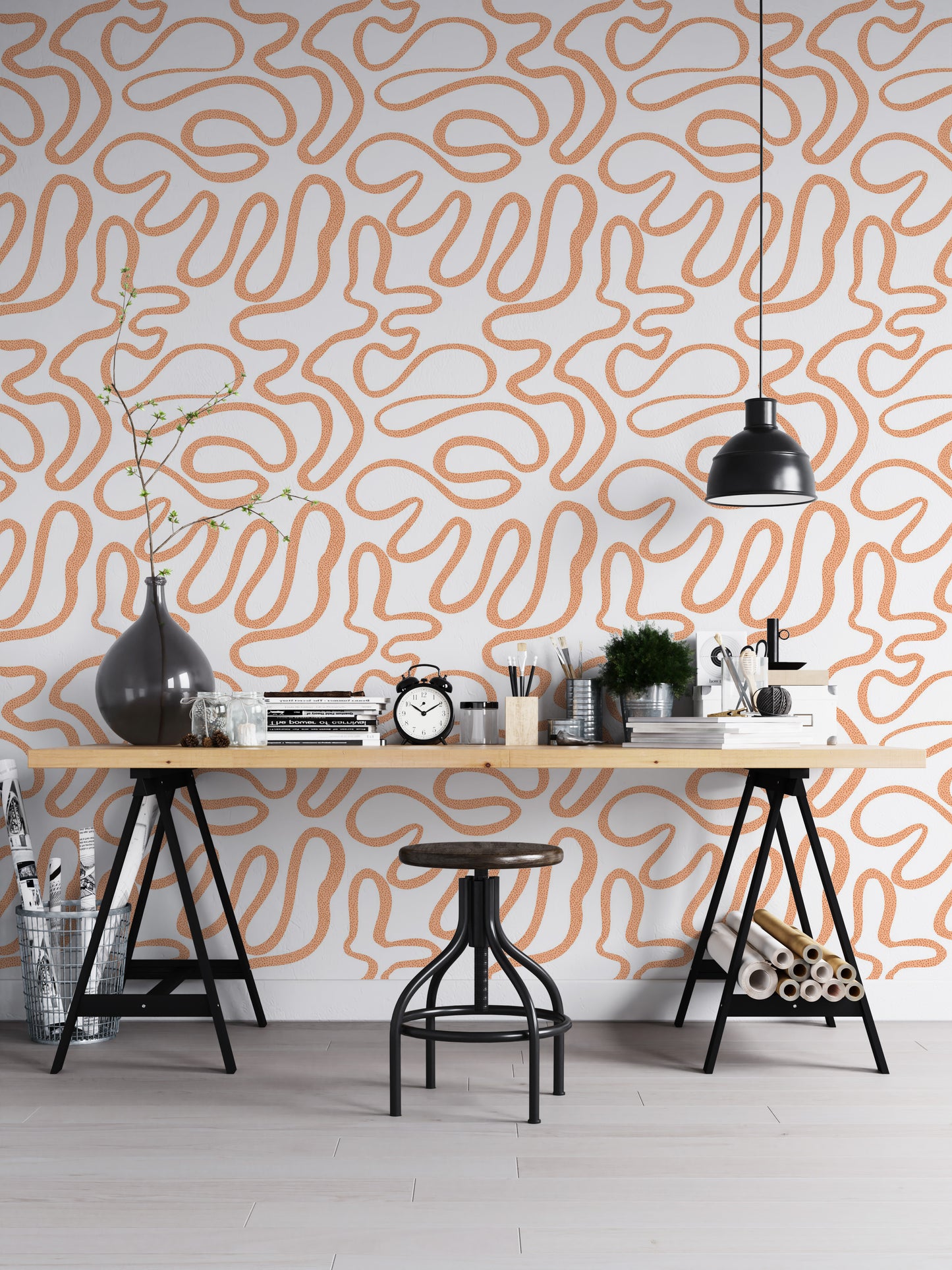 Terracotta Flow Wallpaper