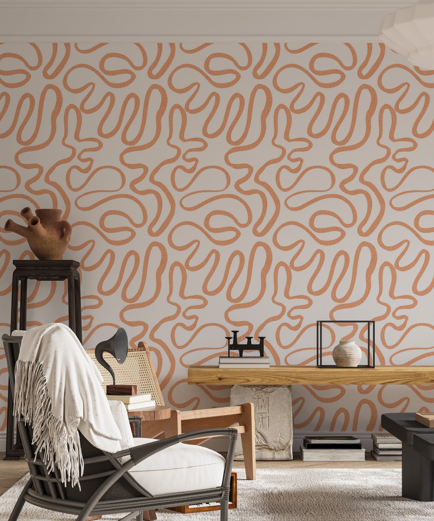 Terracotta Flow Wallpaper