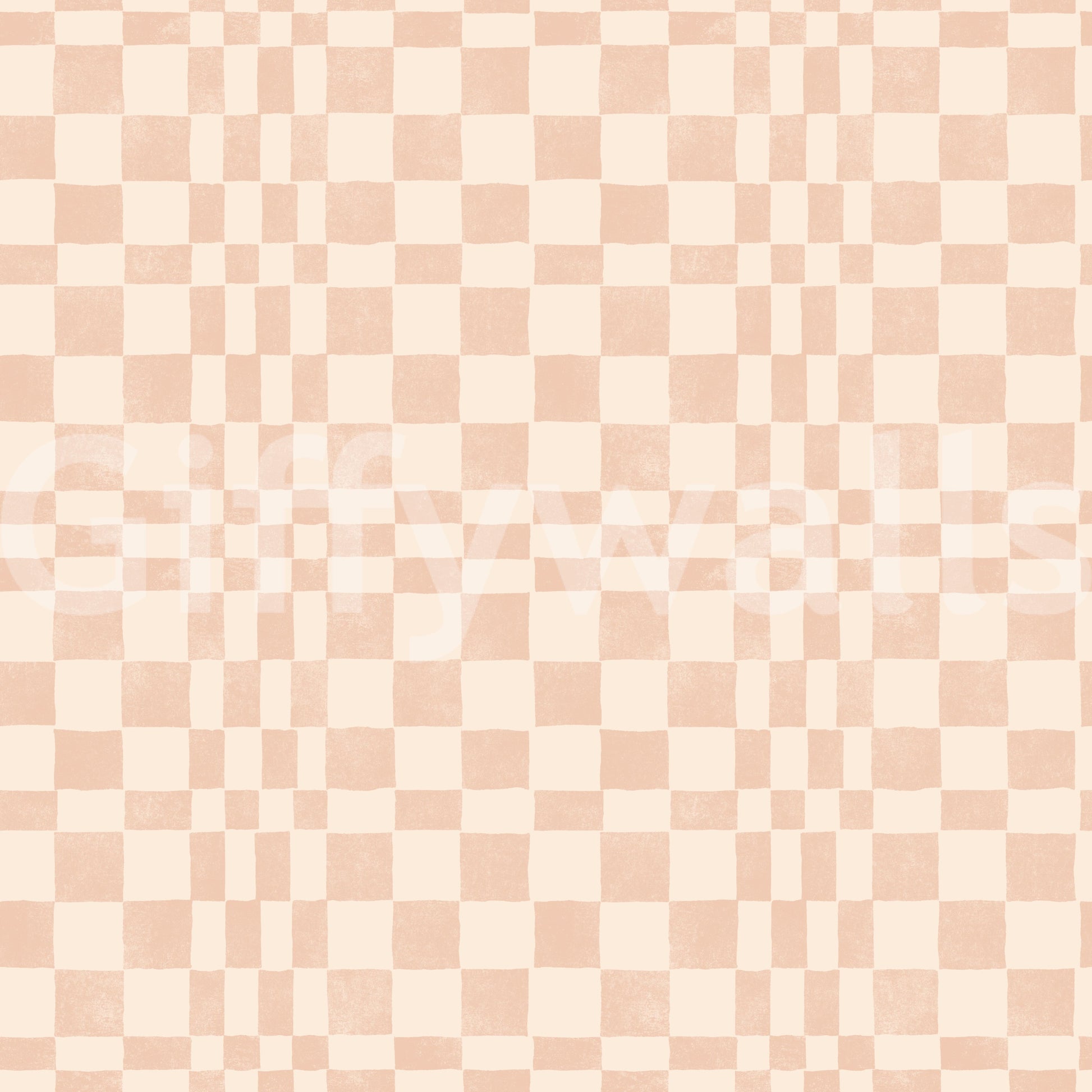 Terracotta Funky Woven Check Jewel Jungle wallpaper close-up showing soft terracotta and cream woven squares
