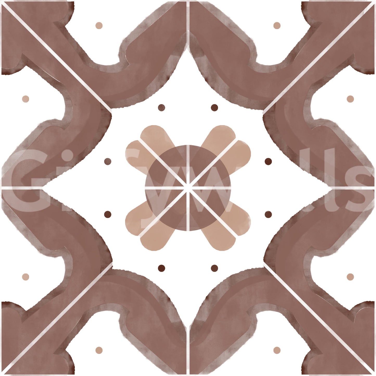Wallpaper with a pattern of classic squares


